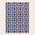 Scandi Flower Minimalist Mid Century Floral Pattern in Pink, White, and Navy Blue Notebook Gallery Image 4