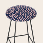 Scandi Flower Minimalist Mid Century Floral Pattern in Pink, White, and Navy Blue Stool Gallery Image 2