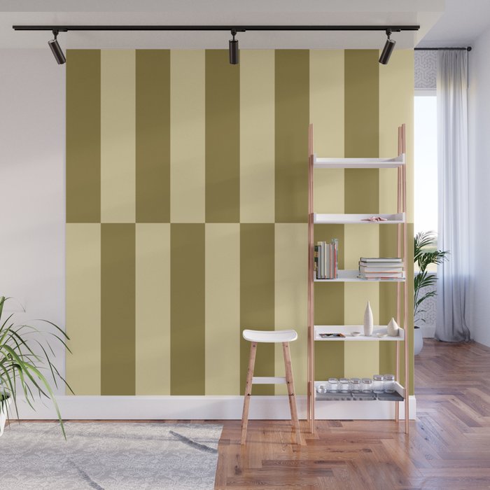 Strippy - Butter and Olive Wall Mural Gallery Image 1