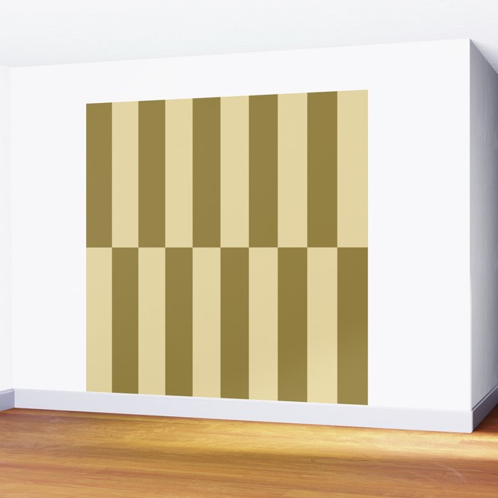 Strippy - Butter and Olive Wall Mural Gallery Image 2