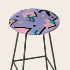 Memphis Pattern 25 - Miami Vice / 80s Retro / Palm Tree Stool Gallery Image 2