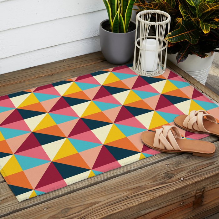 Colorful Houses Outdoor Rug Gallery Image 2