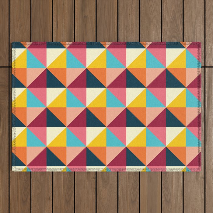 Colorful Houses Outdoor Rug Gallery Image 1