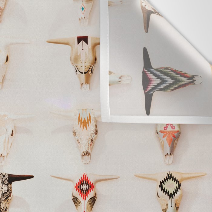 Bull Skulls - Mexican Folk Art Wall Tapestry Gallery Image 3