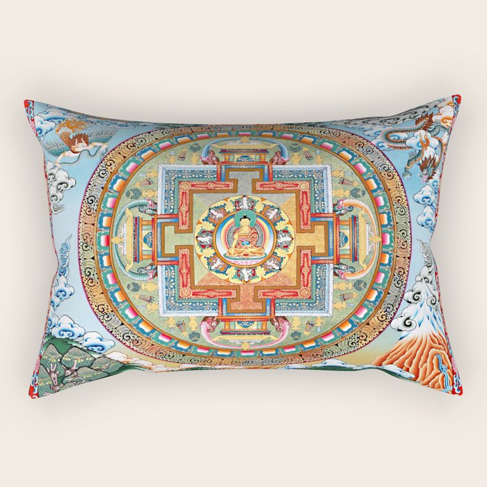 Tibetan Buddhist Vajrayana Teachings Thangka Rectangular Pillow Gallery Image 1
