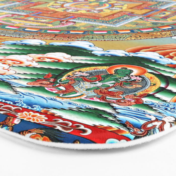 Tibetan Buddhist Vajrayana Teachings Thangka Bath Mat Gallery Image 3