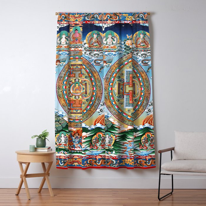 Tibetan Buddhist Vajrayana Teachings Thangka Window Curtain Gallery Image 5