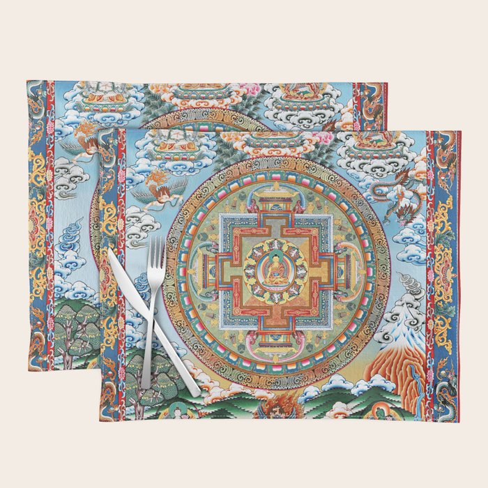 Tibetan Buddhist Vajrayana Teachings Thangka Placemat Gallery Image 1