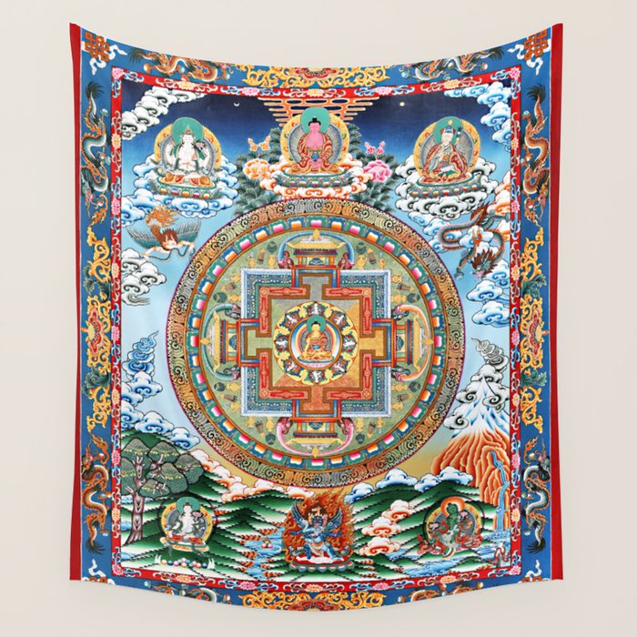 Tibetan Buddhist Vajrayana Teachings Thangka Wall Tapestry Gallery Image 1