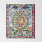 Tibetan Buddhist Vajrayana Teachings Thangka Throw Blanket Gallery Image 2