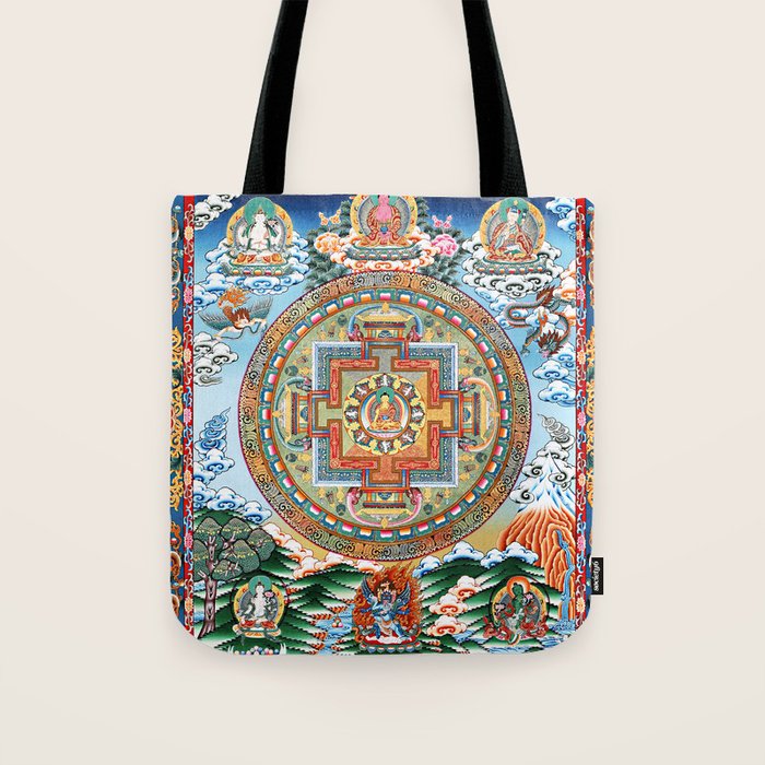 Tibetan Buddhist Vajrayana Teachings Thangka Tote Bag Gallery Image 1