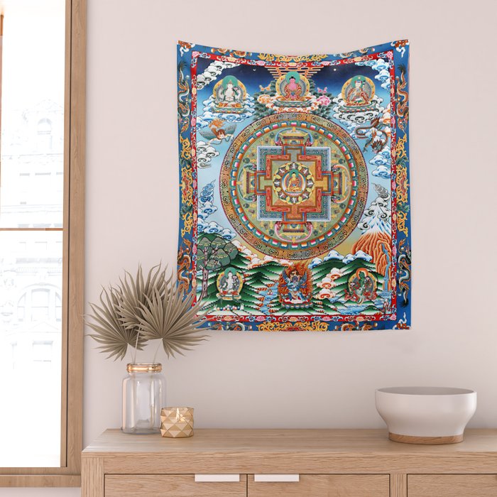 Tibetan Buddhist Vajrayana Teachings Thangka Wall Tapestry Gallery Image 2