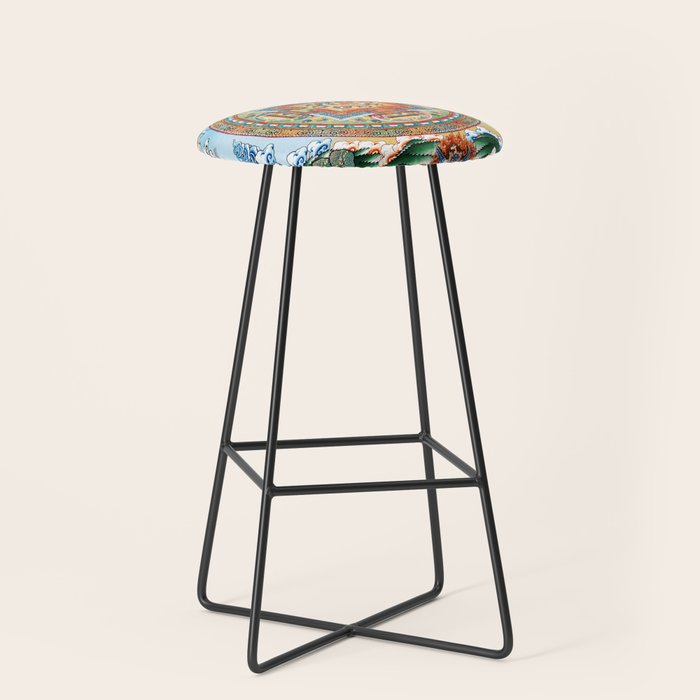 Tibetan Buddhist Vajrayana Teachings Thangka Stool Gallery Image 1