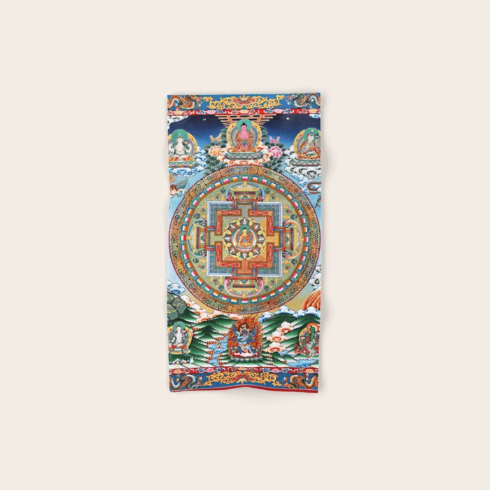 Tibetan Buddhist Vajrayana Teachings Thangka Bath Towel Gallery Image 1