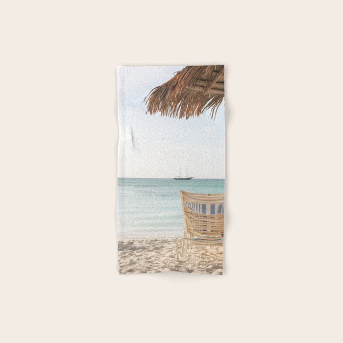 Summer Holiday Beach Photo | Aruba Island Ocean View Art Print | Caribbean Nature Travel Photography Bath Towel Gallery Image 1