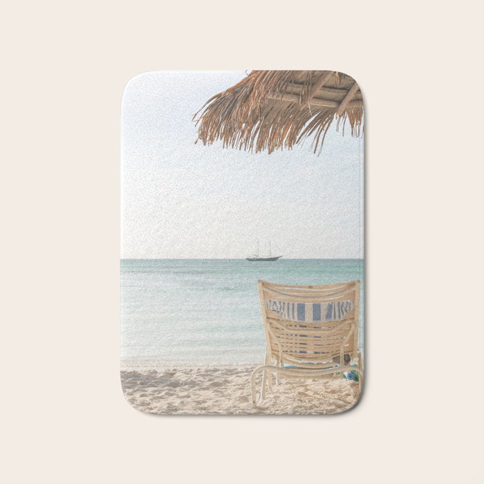 Summer Holiday Beach Photo | Aruba Island Ocean View Art Print | Caribbean Nature Travel Photography Bath Mat Gallery Image 1