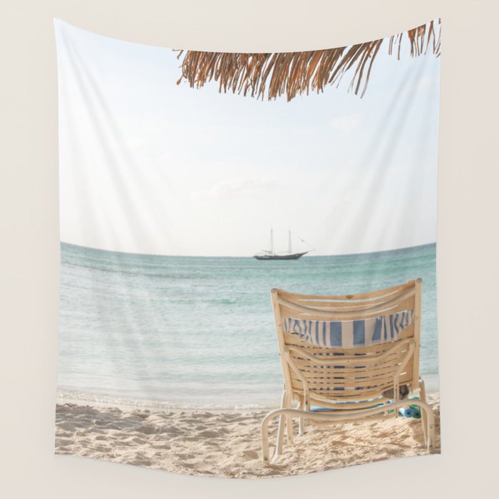 Summer Holiday Beach Photo | Aruba Island Ocean View Art Print | Caribbean Nature Travel Photography Wall Tapestry Gallery Image 1