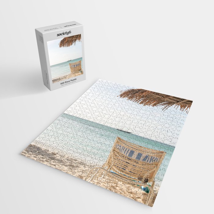 Summer Holiday Beach Photo | Aruba Island Ocean View Art Print | Caribbean Nature Travel Photography Jigsaw Puzzle Gallery Image 2