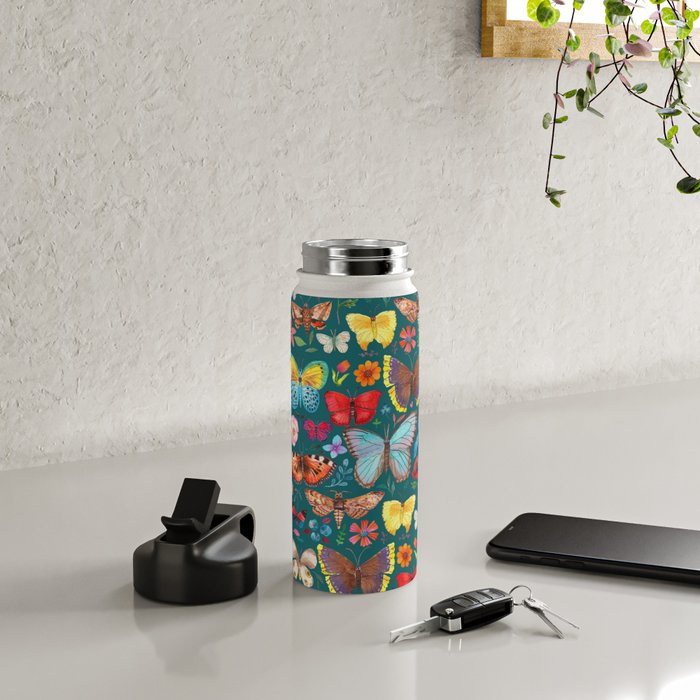 Cutie Butterfly Family - darkbg Water Bottle Gallery Image 4
