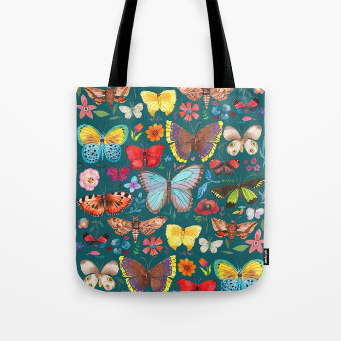Cutie Butterfly Family - darkbg Tote Bag Gallery Image 1