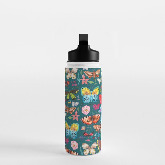 Cutie Butterfly Family - darkbg Water Bottle Gallery Image 3
