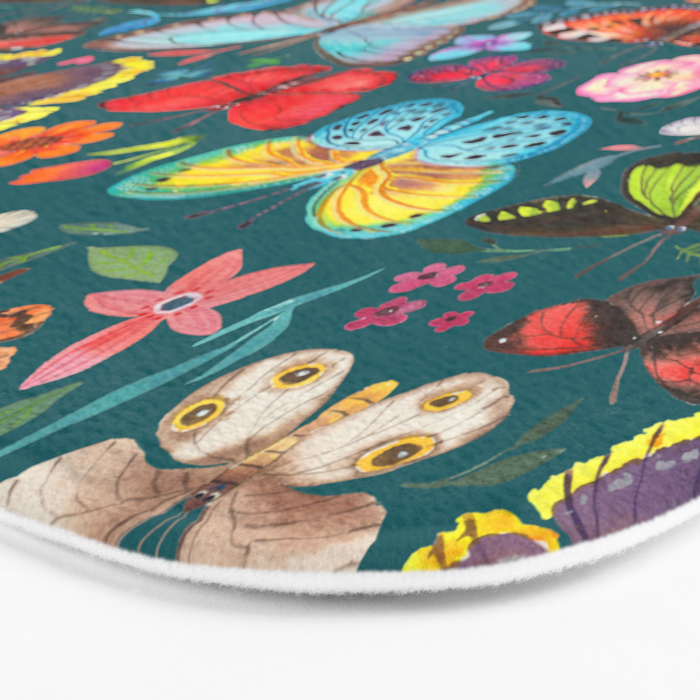 Cutie Butterfly Family - darkbg Bath Mat Gallery Image 3