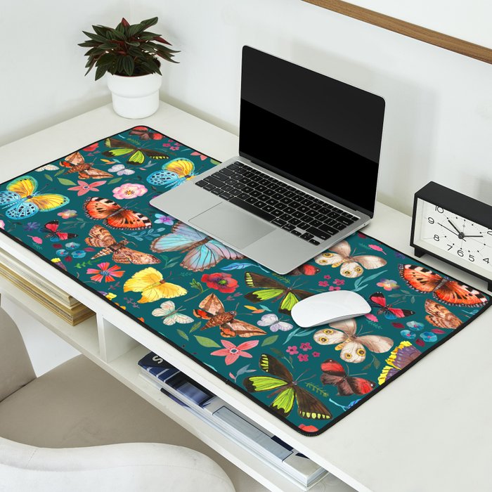 Cutie Butterfly Family - darkbg Desk Mat Gallery Image 2