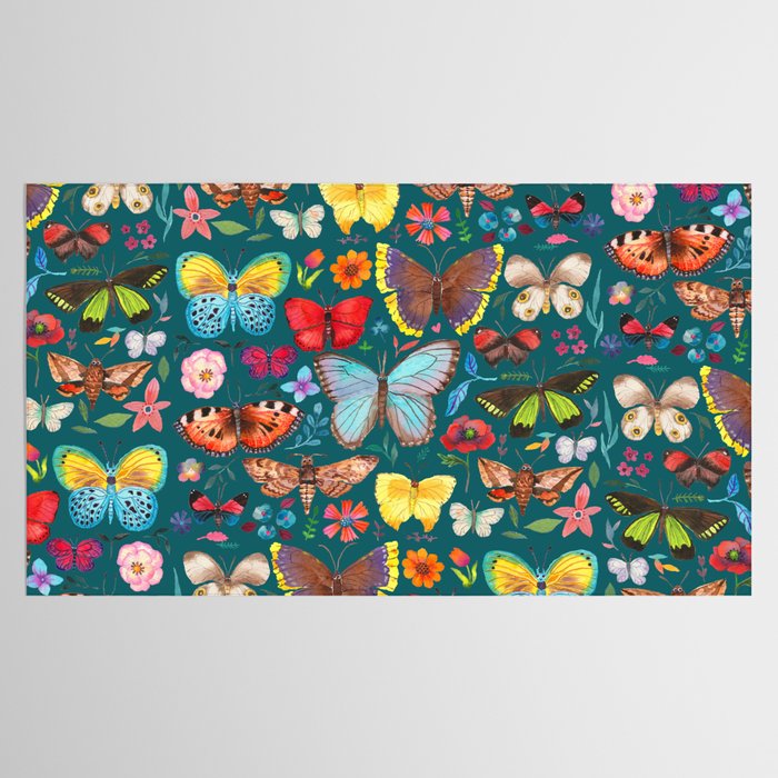 Cutie Butterfly Family - darkbg Tablecloth Gallery Image 2