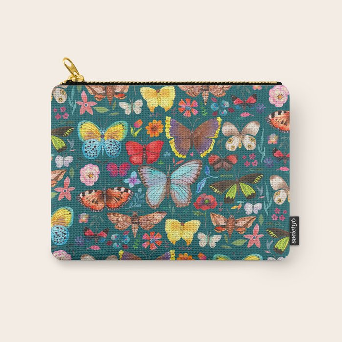 Cutie Butterfly Family - darkbg Carry All Pouch Gallery Image 1