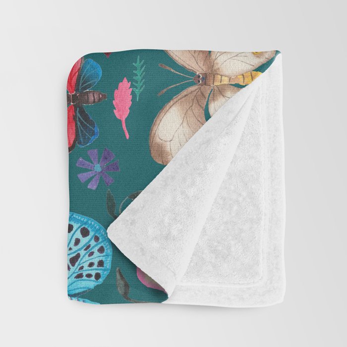 Cutie Butterfly Family - darkbg Throw Blanket Gallery Image 3