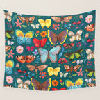 Cutie Butterfly Family - darkbg Wall Tapestry Gallery Image 4