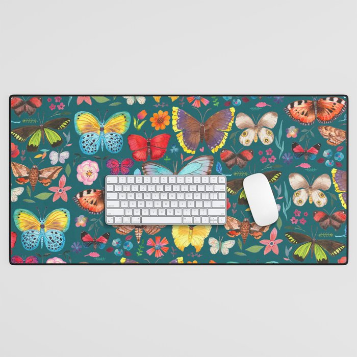 Cutie Butterfly Family - darkbg Desk Mat Gallery Image 1