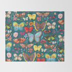 Cutie Butterfly Family - darkbg Throw Blanket Gallery Image 2