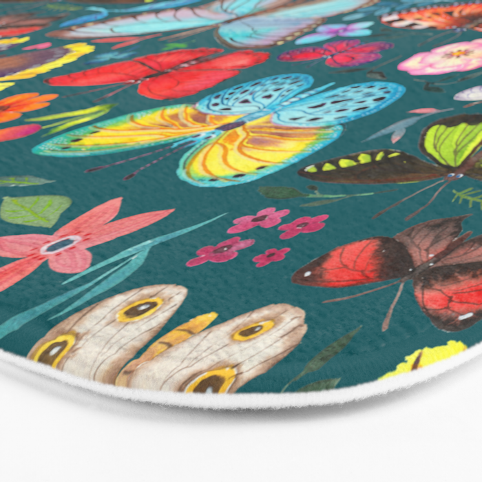 Cutie Butterfly Family - darkbg Bath Mat Gallery Image 3