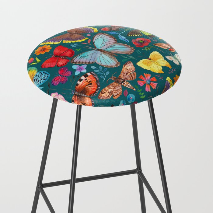 Cutie Butterfly Family - darkbg Stool Gallery Image 2