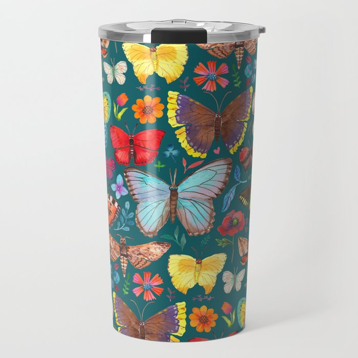 Cutie Butterfly Family - darkbg Travel Mug Gallery Image 1