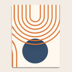 Mid Century Modern Geometric 195 in Navy Blue Orange Notebook Gallery Image 4