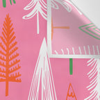 Pink christmas pine tree doodle pattern Wall Tapestry Gallery Image 3