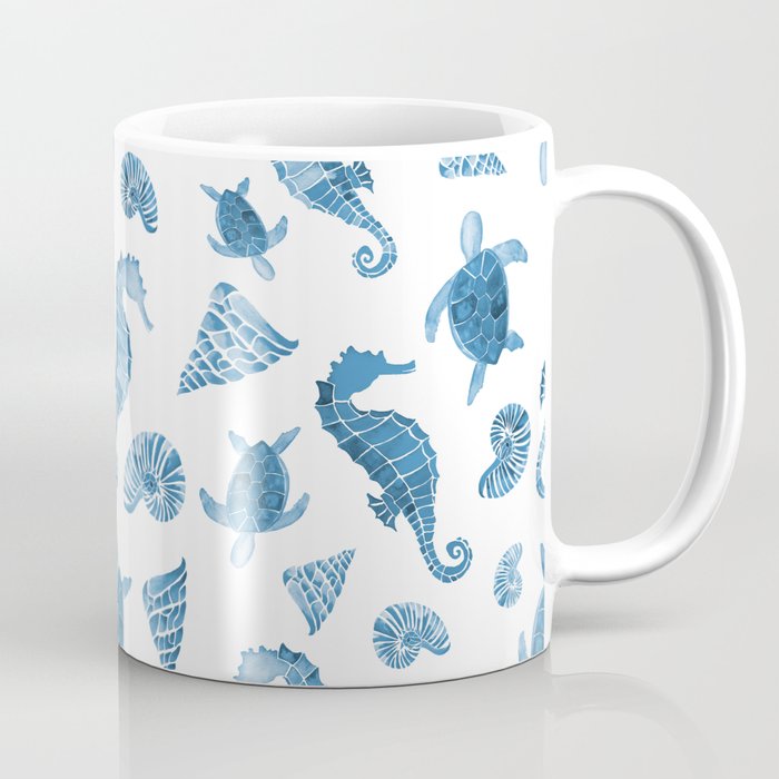 Sea Creatures | Light Blue Ocean Animals Coffee Mug Gallery Image 1