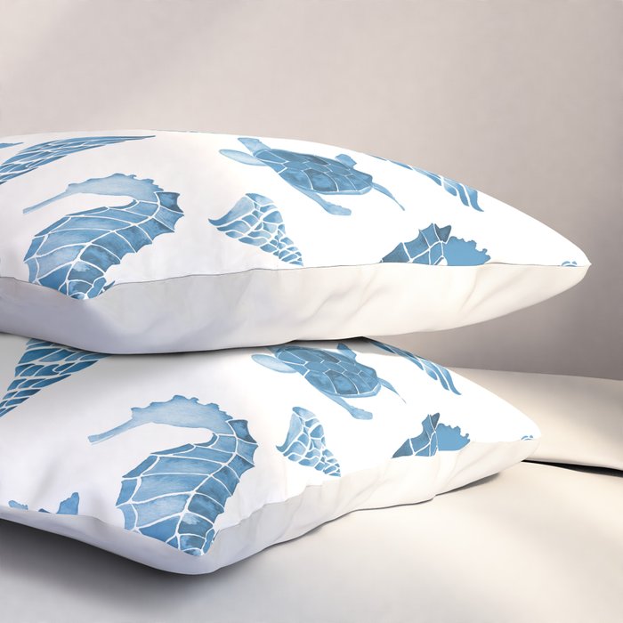 Sea Creatures | Light Blue Ocean Animals Pillow Sham Gallery Image 3