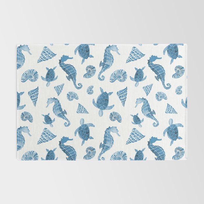 Sea Creatures | Light Blue Ocean Animals Rug Gallery Image 2