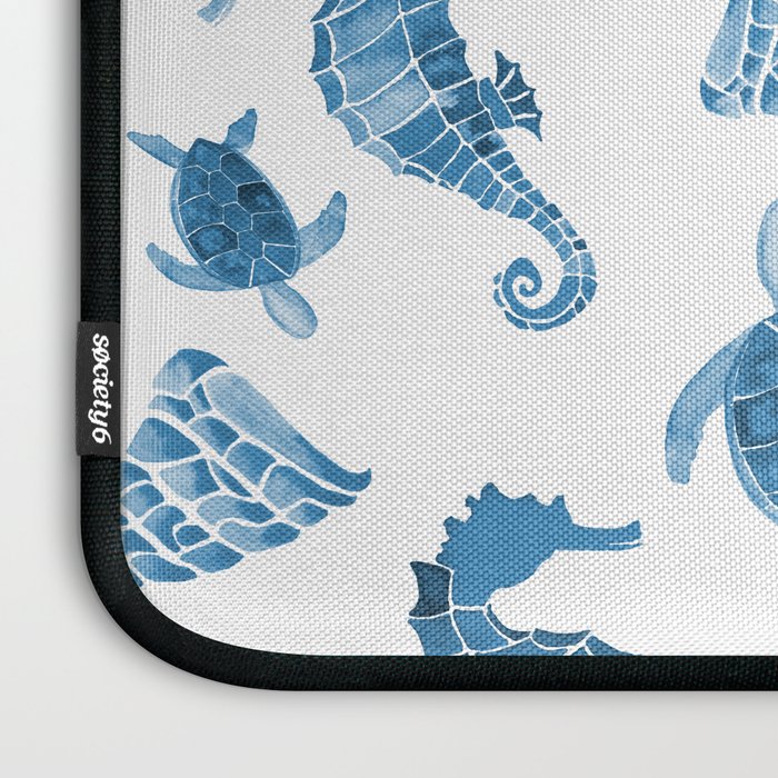 Sea Creatures | Light Blue Ocean Animals Laptop Sleeve Gallery Image 3