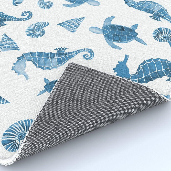Sea Creatures | Light Blue Ocean Animals Rug Gallery Image 4