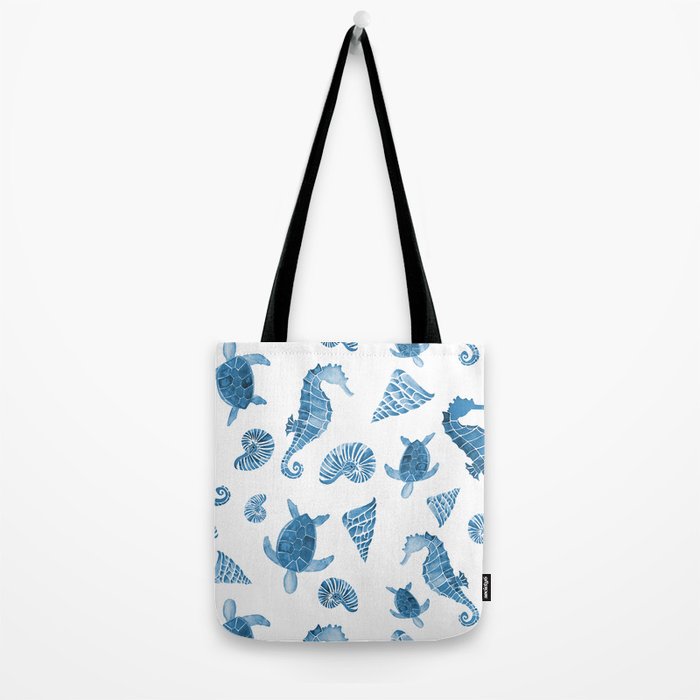 Sea Creatures | Light Blue Ocean Animals Tote Bag Gallery Image 2