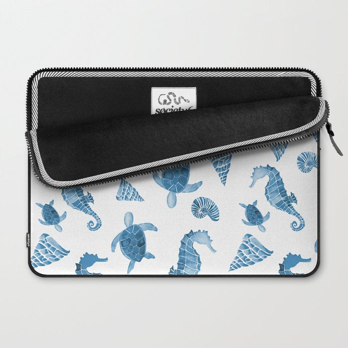 Sea Creatures | Light Blue Ocean Animals Laptop Sleeve Gallery Image 2