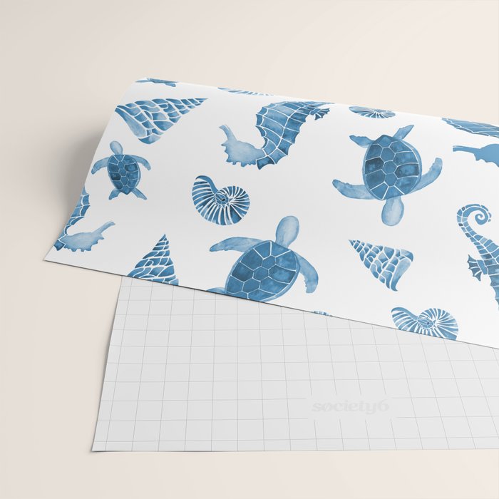 Sea Creatures | Light Blue Ocean Animals Wrapping Paper Gallery Image 2