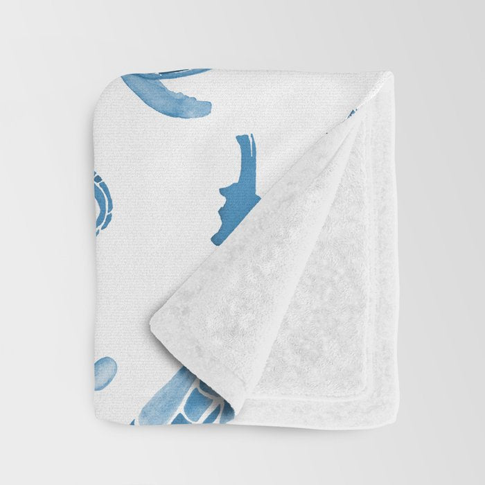 Sea Creatures | Light Blue Ocean Animals Throw Blanket Gallery Image 3