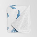 Sea Creatures | Light Blue Ocean Animals Throw Blanket Gallery Image 3