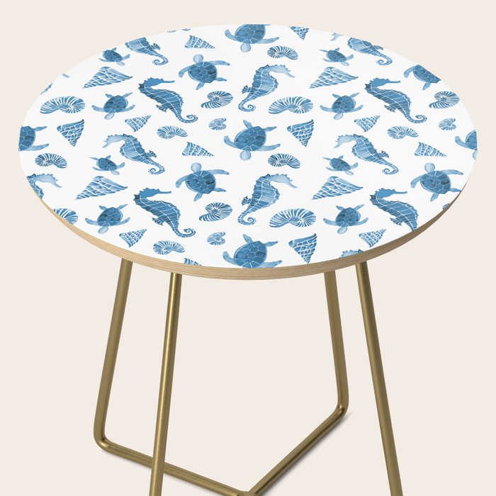 Sea Creatures | Light Blue Ocean Animals Side Table Gallery Image 2