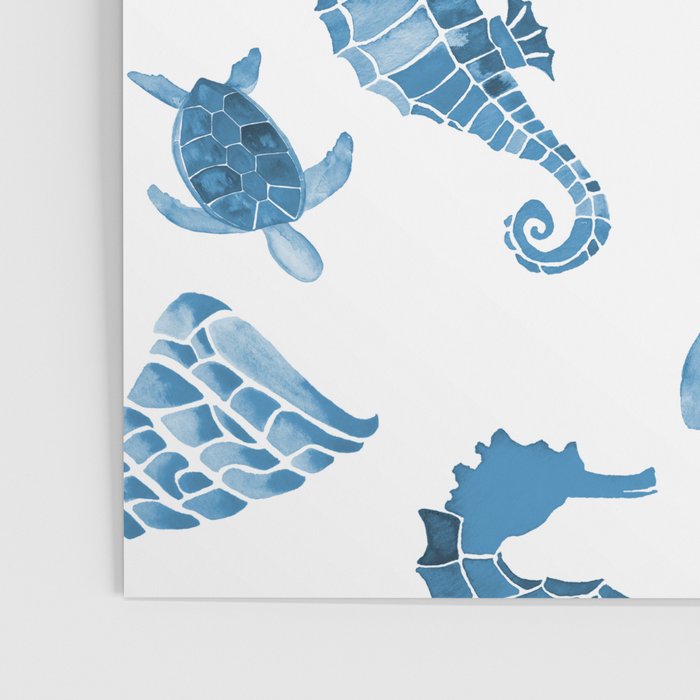 Sea Creatures | Light Blue Ocean Animals Poster Gallery Image 3